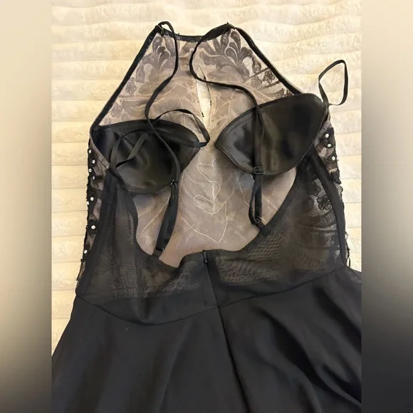 Stacy Sklar Black Embellished Prom Dress - Picture 4 of 6